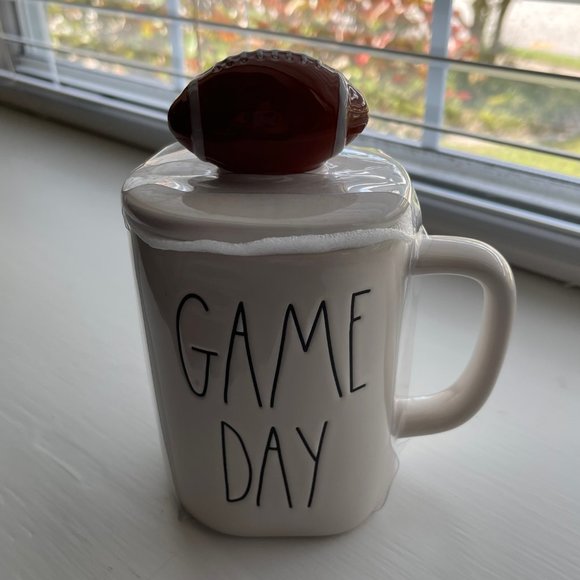 New Rae Dunn by Magenta GAME DAY Football Mug and Lid - Picture 1 of 11